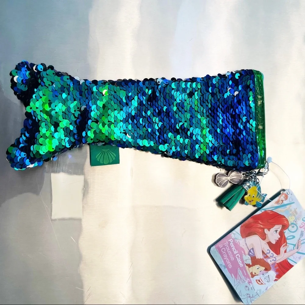 Disney The Little Mermaid Sequins Mermaid Tail Pencil Case